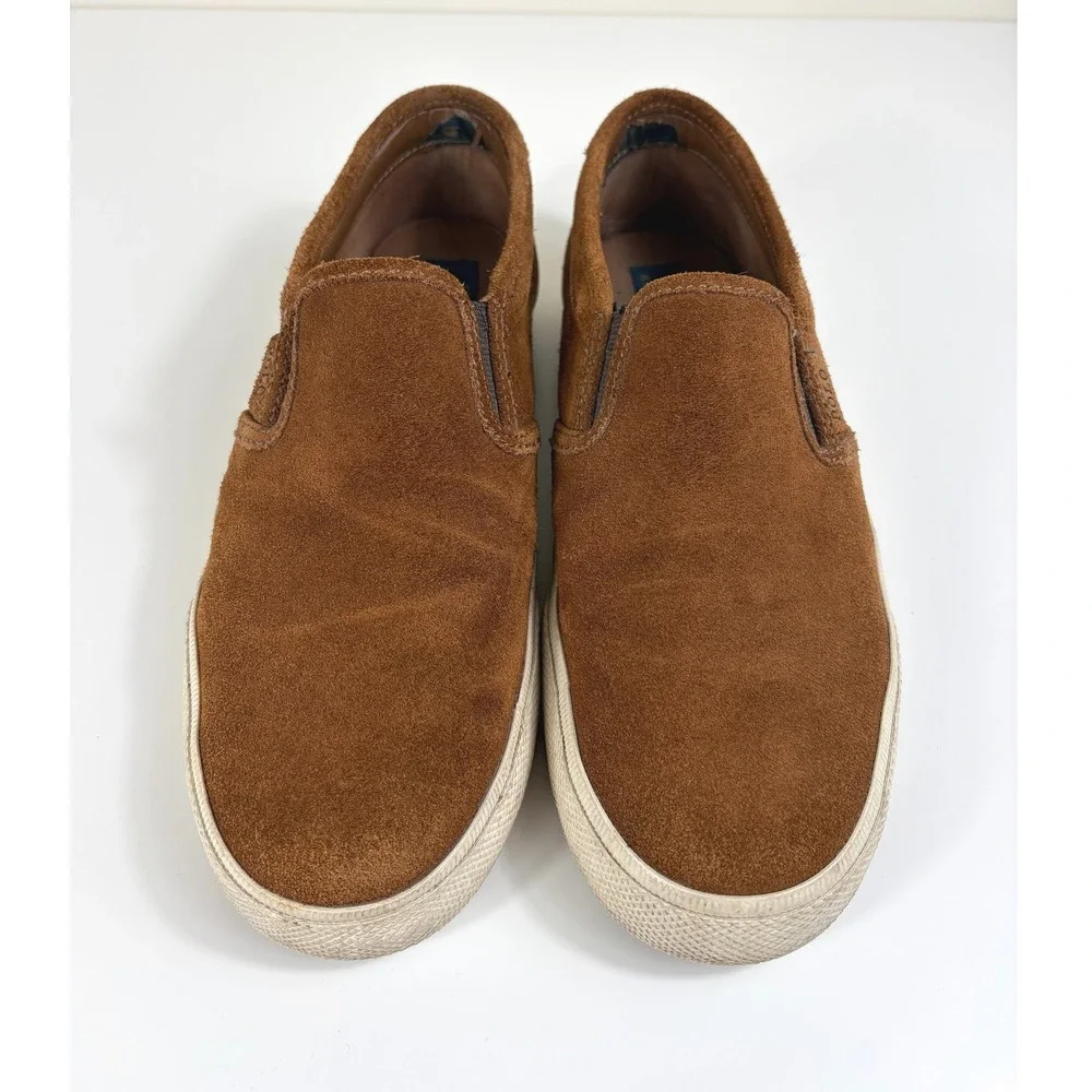 Polo Ralph Lauren Vaughn II Suede Slip On Shoe Brown Men's Size 8D Casual Preppy